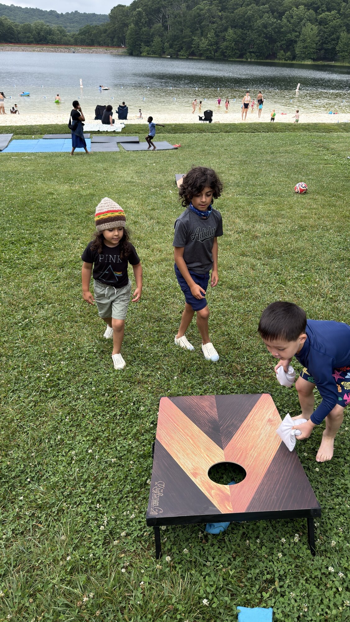 Cornhole by the lake