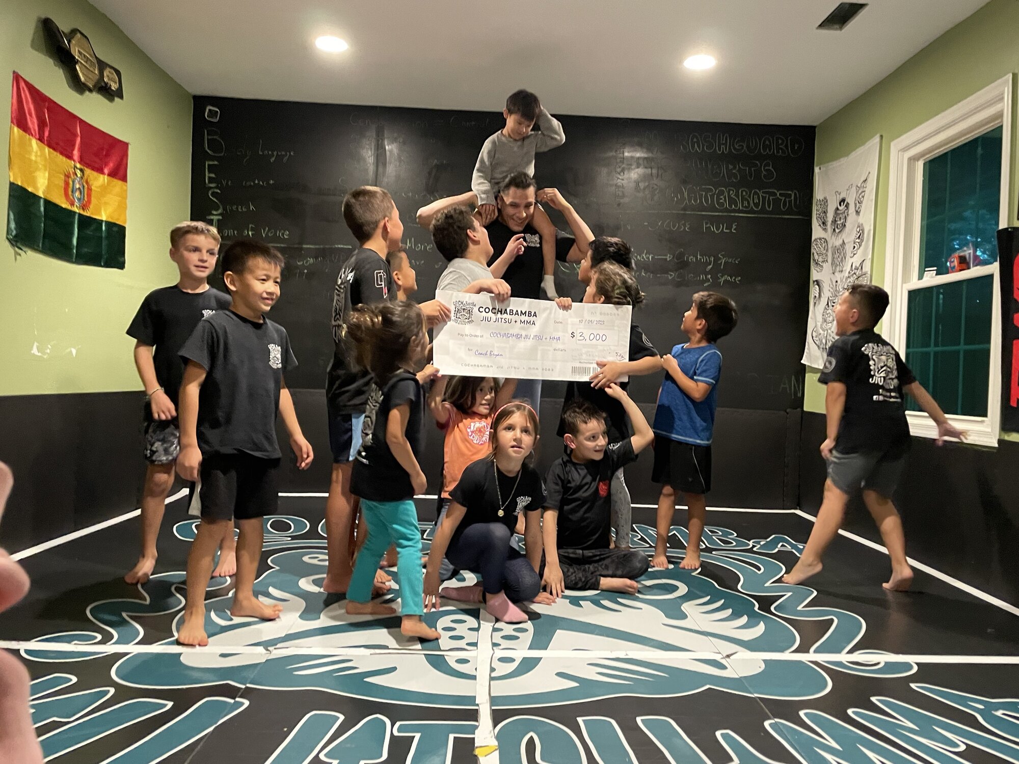 Celebrating the $3,000 check