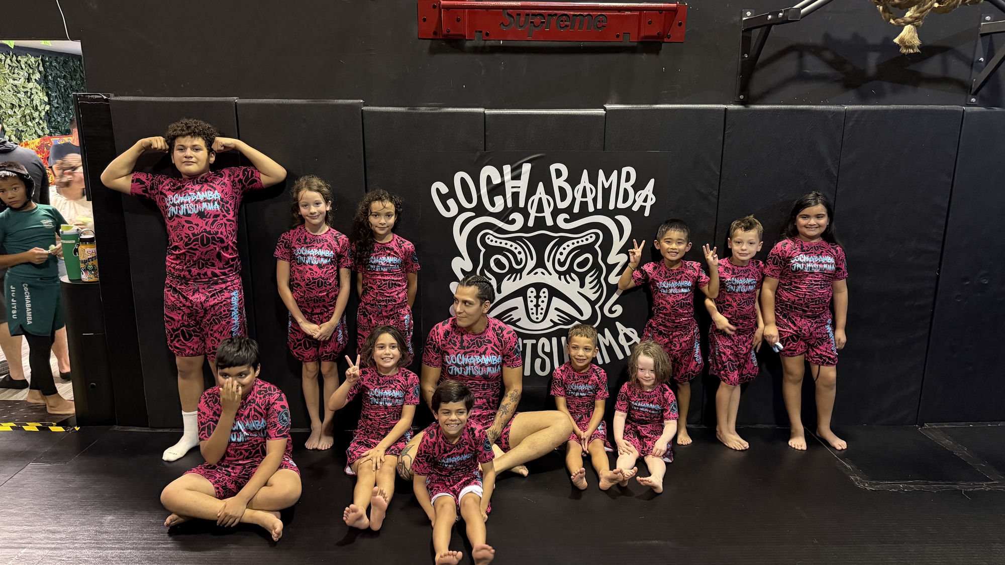 The team in pink