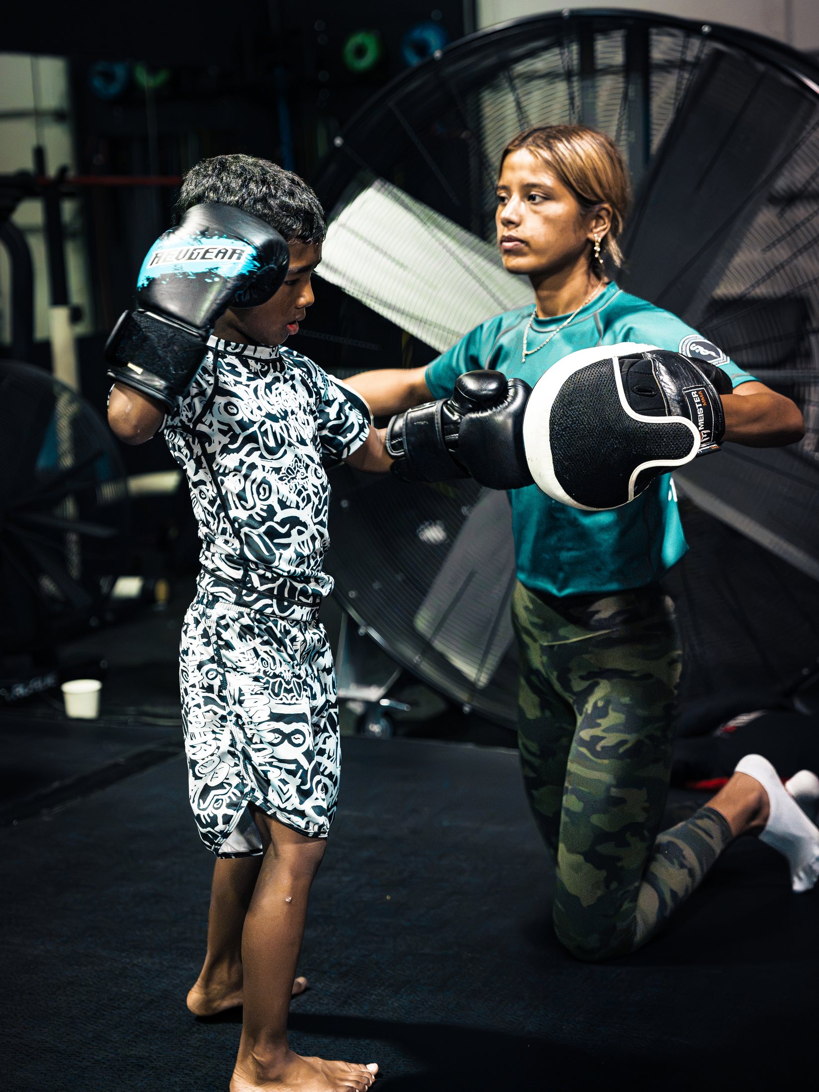 Kickboxing pad work